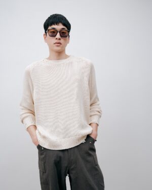 Alternative view of Distressed Cotton Knit Jumper - Cream