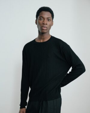 Alternative view of Pelosa Knit Long Sleeve - Black