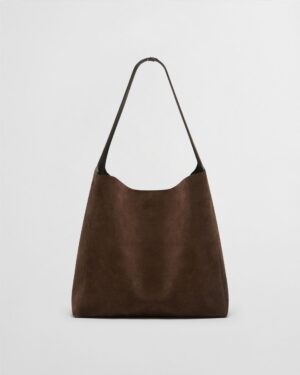 Scandicci Suede Slouch Bag - Dark Brown